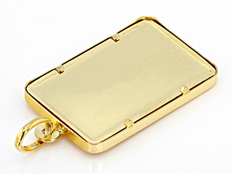 24k Yellow Gold 10g Ingot Pendant With 10k Yellow Gold Frame - AU2098