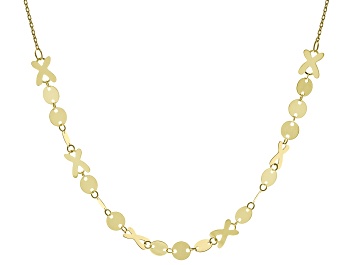 Picture of 10k Yellow Gold Xoxo Diamond-Cut Cable Link 18 Inch Necklace