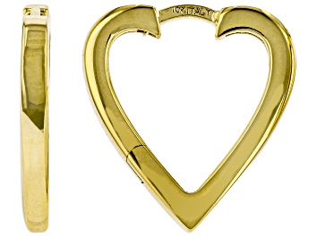 Picture of 10k Yellow Gold Heart Hoop Earrings