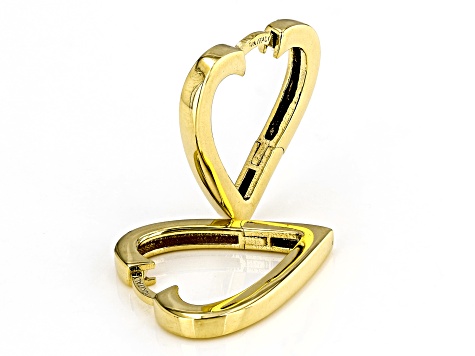 10k Yellow Gold Heart Hoop Earrings