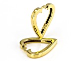 10k Yellow Gold Heart Hoop Earrings