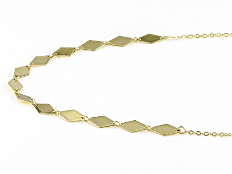 10k Yellow Gold Rolo & Kite Shaped Link 18 Inch Necklace