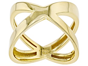 10k Yellow Gold Crossover Ring