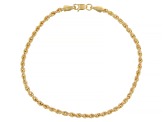 14k Yellow Gold 2.7mm Rope Link Bracelet