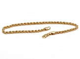 14k Yellow Gold 2.7mm Rope Link Bracelet