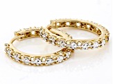 10k Yellow Gold & Rhodium Over 10k Yellow Gold Diamond-Cut Hoop Earrings