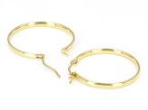 18k Yellow Gold 7/8" High Polished Hoop Earrings