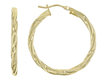 Picture of 18k Yellow Gold 1 1/4" Twisted Hoop Earrings