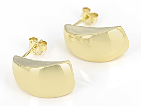 10k Yellow Gold Domed Drop Earrings