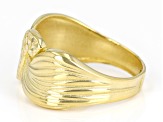 10k Yellow Gold Textured Ribbon Cross-Over Ring