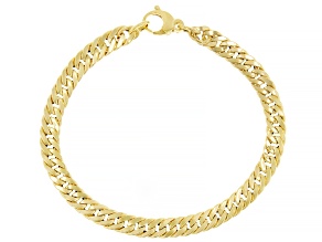 10k Yellow Gold 6mm Flat Curb Link Bracelet