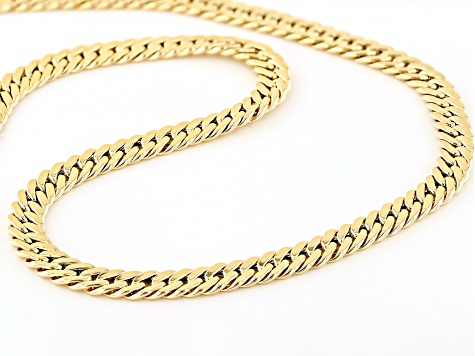 10k Yellow Gold 6mm Flat Curb 20 Inch Chain - AU2123 | JTV