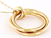 10k Yellow Gold Intertwined Circles Pendant Box Link 20 Inch Necklace