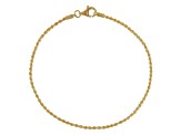 18k Yellow Gold Solid 1.6mm Rope Link Bracelet