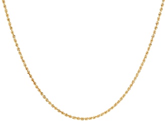 18k Yellow Gold 1.6mm Solid Diamond-Cut Rope 18 Inch Chain