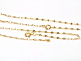10k Yellow Gold 2mm Solid Mirror Link Bracelet & 20 Inch Chain Set of 2