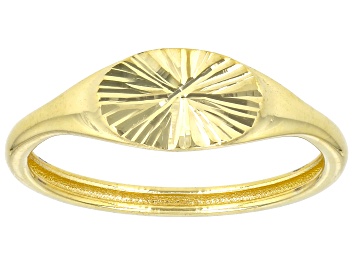 Picture of 10k Yellow Gold Sunburst Oval Signet Ring