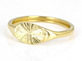 10k Yellow Gold Sunburst Oval Signet Ring