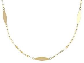 10k Yellow Gold Marquise Kite Shape Station 20 Inch Necklace
