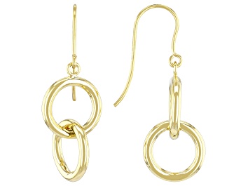Picture of 10k Yellow Gold Double Circle Dangle Earrings