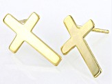 10k Yellow Gold Cross Drop Earrings