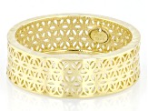 10k Yellow Gold 6.3mm Flower Pattern Band Ring