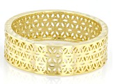 10k Yellow Gold 6.3mm Flower Pattern Band Ring