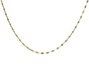 10k Yellow Gold 3+1 2mm Mirror Station 16 Inch Chain