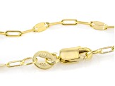 10k Yellow Gold 3+1 2mm Mirror Station 16 Inch Chain