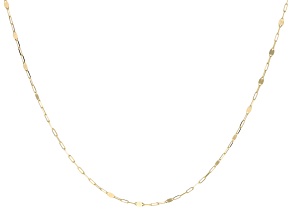 10k Yellow Gold 3+1 2mm Mirror Station 18 Inch Chain