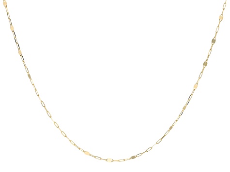 10k Yellow Gold 3+1 2mm Mirror Station 20 Inch Chain