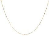 10k Yellow Gold 3+1 2mm Mirror Station 20 Inch Chain