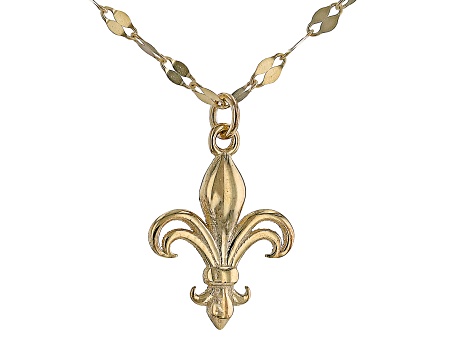 10k Yellow Gold Florence Lily Pendant 20 Inch Necklace