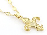 10k Yellow Gold Florence Lily Pendant 20 Inch Necklace