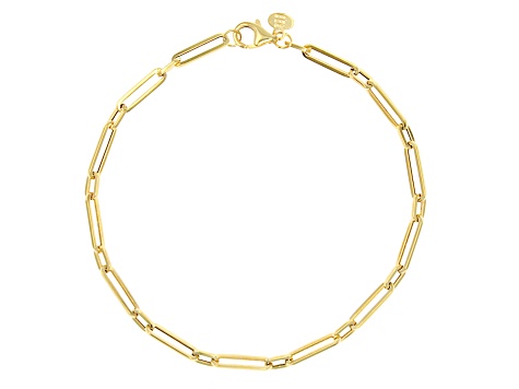 10k Yellow Gold 3mm 1+1 Paperclip Link Bracelet