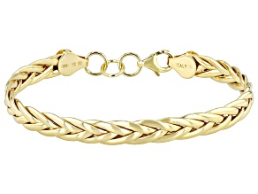 Oro Divino 14k Yellow Gold With a Sterling Silver Core Braided Bangle Bracelet