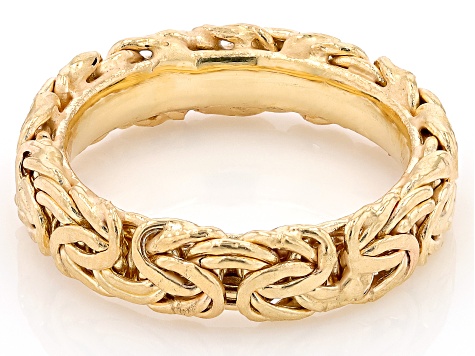 10k Yellow Gold 5mm Comfort Fit Byzantine Band Ring