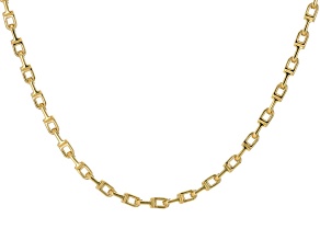 14k Yellow Gold 5mm Solid Designer Link 24 Inch Chain