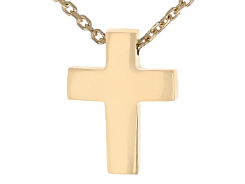 Picture of 14k Yellow Gold Cross Pendant 18 Inch Necklace