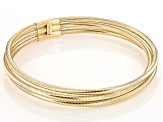 14k Yellow Gold Triple-Row Mesh Stretch Bracelet
