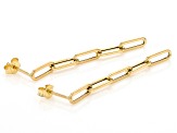 14k Yellow Gold Paperclip Link Dangle Earrings