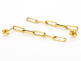 14k Yellow Gold Paperclip Link Dangle Earrings