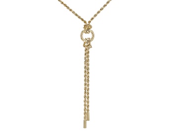 Picture of 10k Yellow Gold Rope Link Lariat 18 Inch Necklace