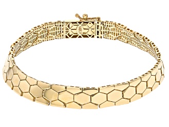 14k Yellow Gold 7mm Solid Python Link Bracelet