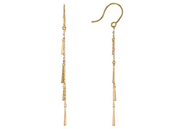 Picture of 14k Yellow Gold Paillette Dangle Earrings