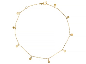 Picture of 10k Yellow Gold Disk Charm Anklet