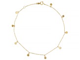 10k Yellow Gold Disk Charm Anklet