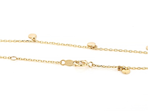 10k Yellow Gold Disk Charm Anklet