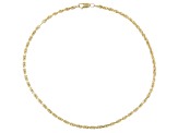 14k Yellow Gold 2mm Solid Diamond-Cut Rope Link Anklet