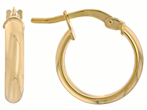 18k Yellow Gold 9/16" Hoop Earrings